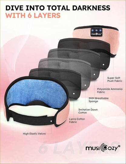 Sleep Headphones Bluetooth 5.4 Sleep Eye Mask with HD Speakers