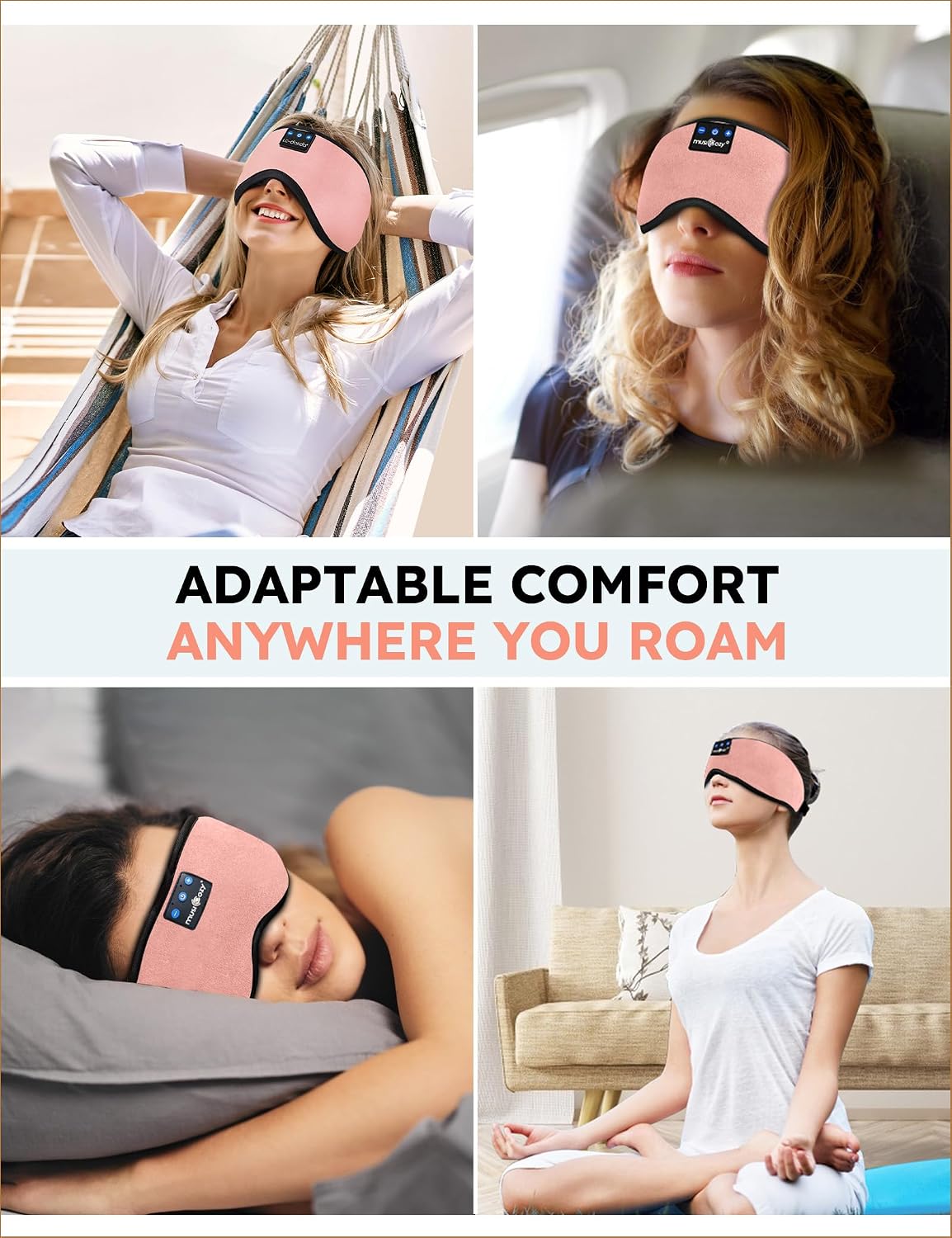Sleep Headphones Bluetooth 5.4 Sleep Eye Mask with HD Speakers