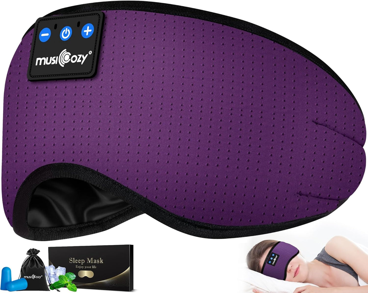 Sleep Headphones Bluetooth 5.4 Sleep Eye Mask with HD Speakers