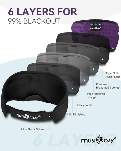 Sleep Headphones Bluetooth 5.4 Sleep Eye Mask with HD Speakers