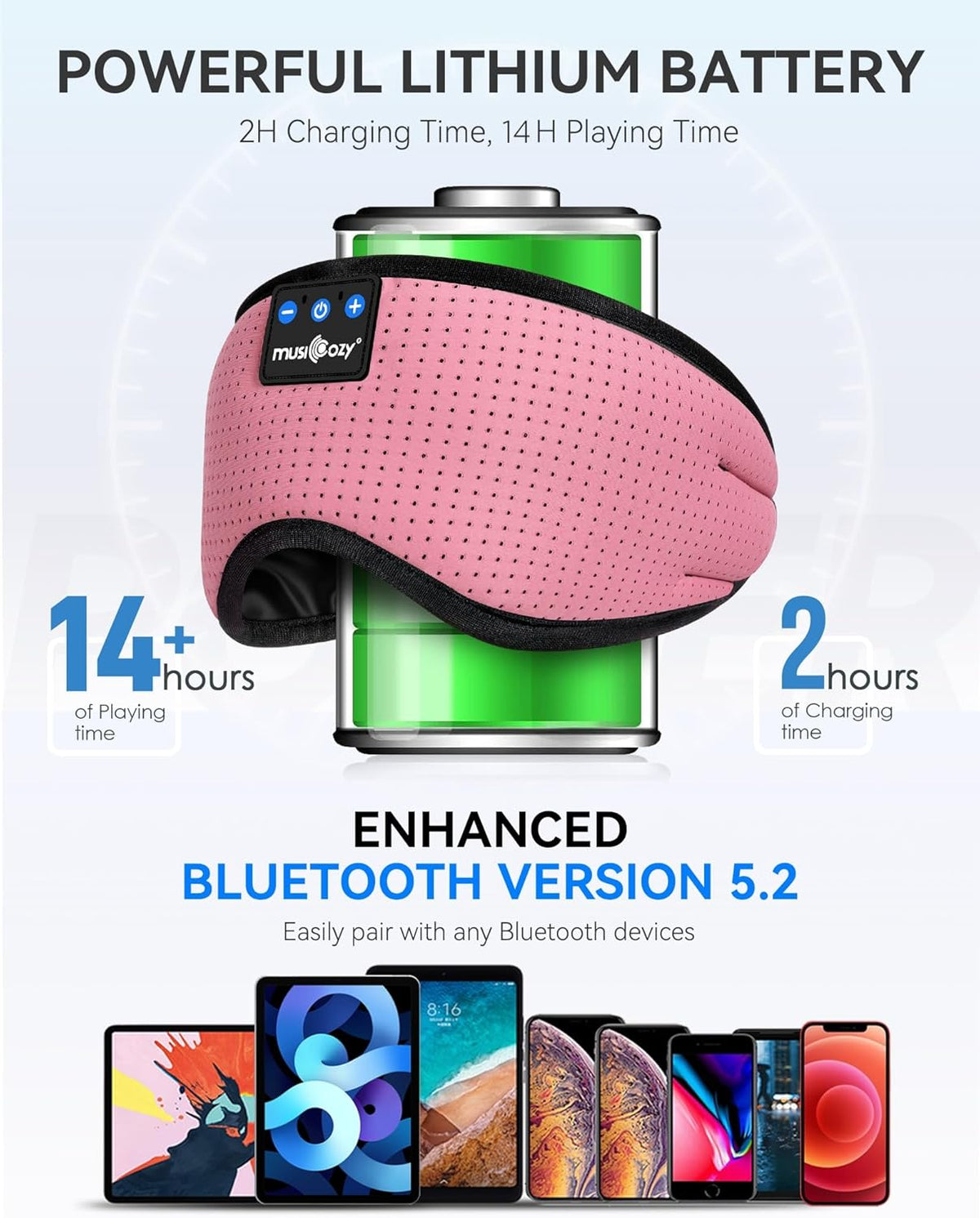 Sleep Headphones Bluetooth 5.4 Sleep Eye Mask with HD Speakers