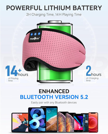 Sleep Headphones Bluetooth 5.4 Sleep Eye Mask with HD Speakers