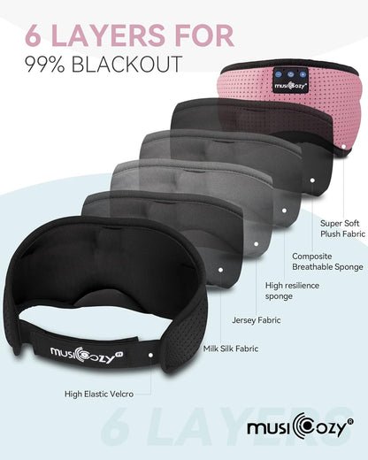 Sleep Headphones Bluetooth 5.4 Sleep Eye Mask with HD Speakers