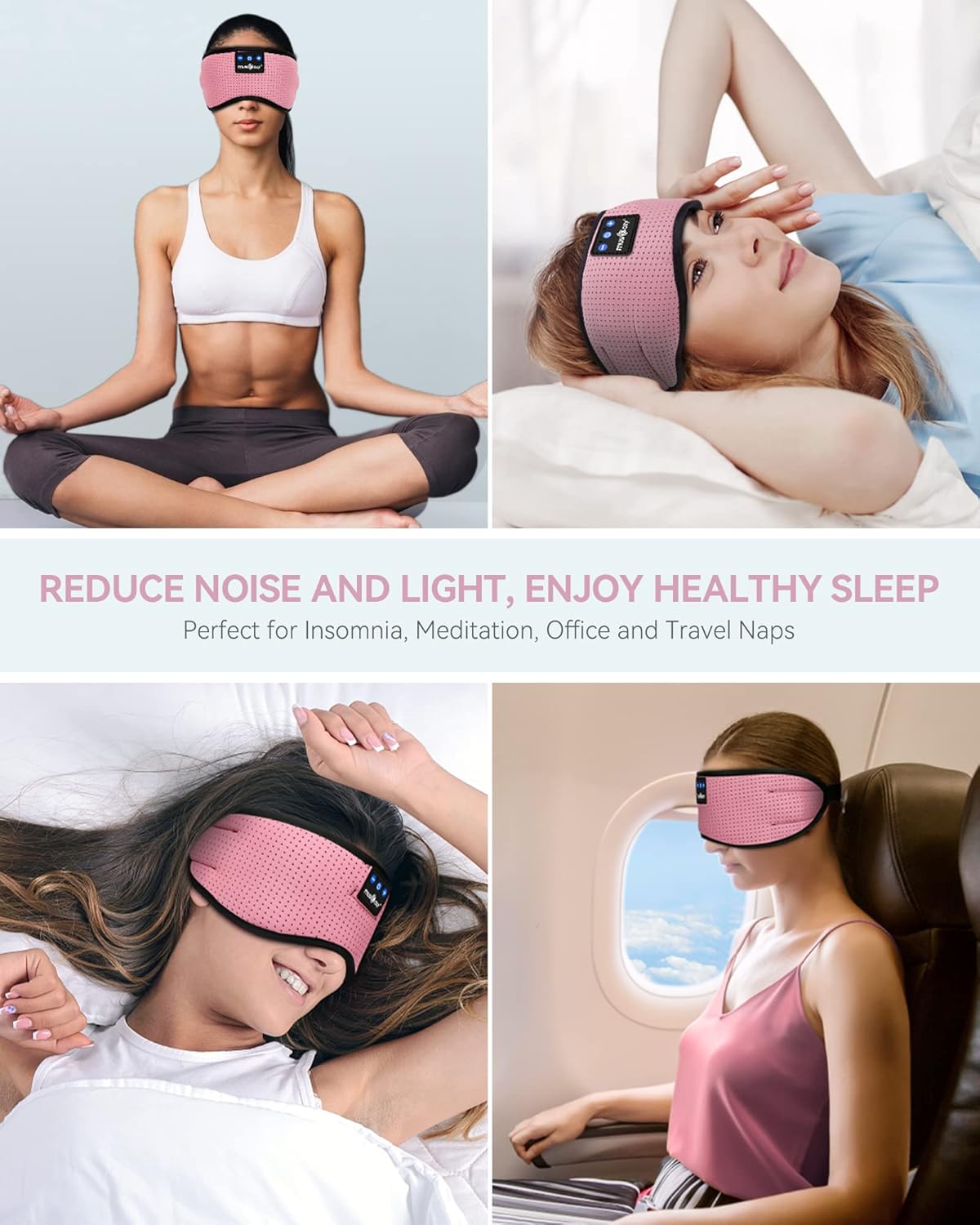 Sleep Headphones Bluetooth 5.4 Sleep Eye Mask with HD Speakers