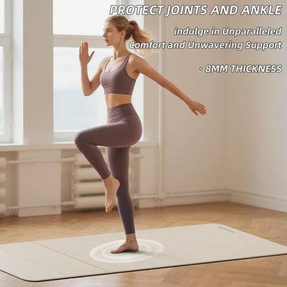Foldable Yoga Mat Extra Thick 0.32 Inches(8mm) | SGS-certified, odorless POE. Non-slip surface & no curling edges. Great for yoga, Pilates & home gym.