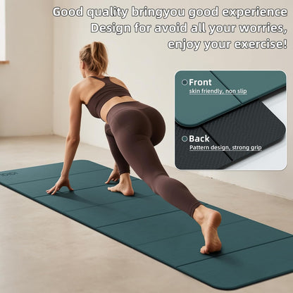 Foldable Yoga Mat Extra Thick 0.32 Inches(8mm) | SGS-certified, odorless POE. Non-slip surface & no curling edges. Great for yoga, Pilates & home gym.