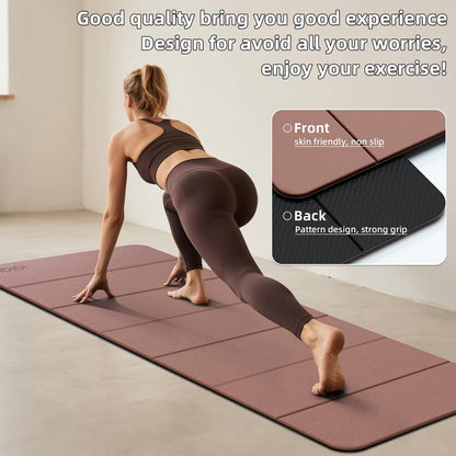 Foldable Yoga Mat Extra Thick 0.32 Inches(8mm) | SGS-certified, odorless POE. Non-slip surface & no curling edges. Great for yoga, Pilates & home gym.