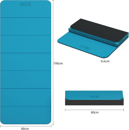 Foldable Yoga Mat 75"x31.5"x0.24" - Extra Large Lightweight TPE Exercise Mat, Double Non-Slip for Pilates, Home Workouts & Outdoor Use