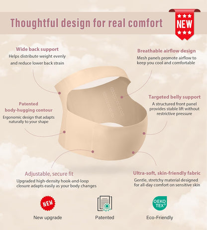 "EasySupport” One Piece Pregnancy Belly Band, Maternity Support Belt, Back & Pelvic Pain Relief, Pregnant Underwear