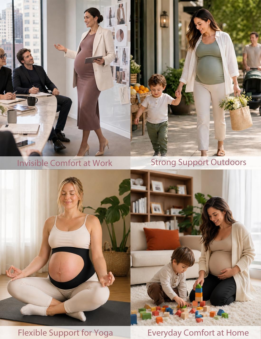 "EasySupport” One Piece Pregnancy Belly Band, Maternity Support Belt, Back & Pelvic Pain Relief, Pregnant Underwear