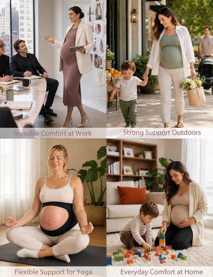 "EasySupport” One Piece Pregnancy Belly Band, Maternity Support Belt, Back & Pelvic Pain Relief, Pregnant Underwear