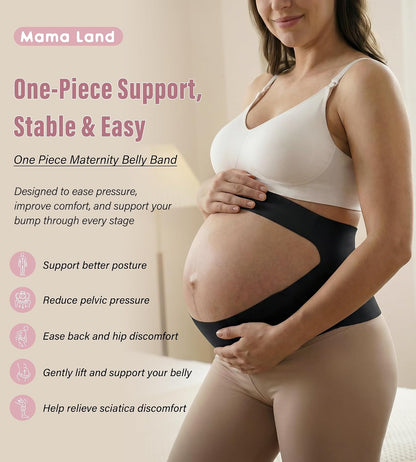 "EasySupport” One Piece Pregnancy Belly Band, Maternity Support Belt, Back & Pelvic Pain Relief, Pregnant Underwear
