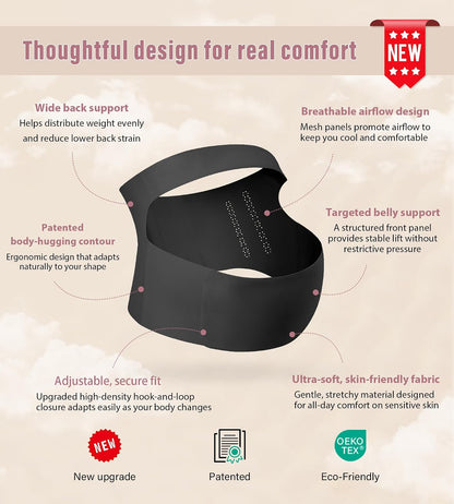 "EasySupport” One Piece Pregnancy Belly Band, Maternity Support Belt, Back & Pelvic Pain Relief, Pregnant Underwear