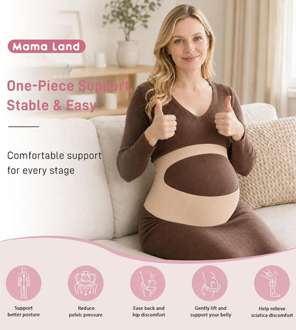"EasySupport” One Piece Pregnancy Belly Band, Maternity Support Belt, Back & Pelvic Pain Relief, Pregnant Underwear