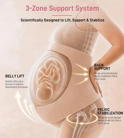 "EasySupport” One Piece Pregnancy Belly Band, Maternity Support Belt, Back & Pelvic Pain Relief, Pregnant Underwear