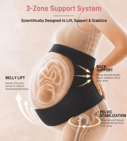 "EasySupport” One Piece Pregnancy Belly Band, Maternity Support Belt, Back & Pelvic Pain Relief, Pregnant Underwear