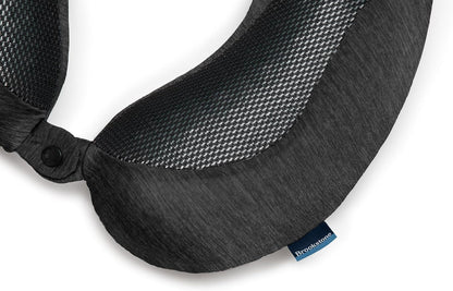 Cool Touch Memory Foam Head and Neck Travel Pillow for Vacations, Airplanes, Trains, Buses, and Cars, Dark Grey