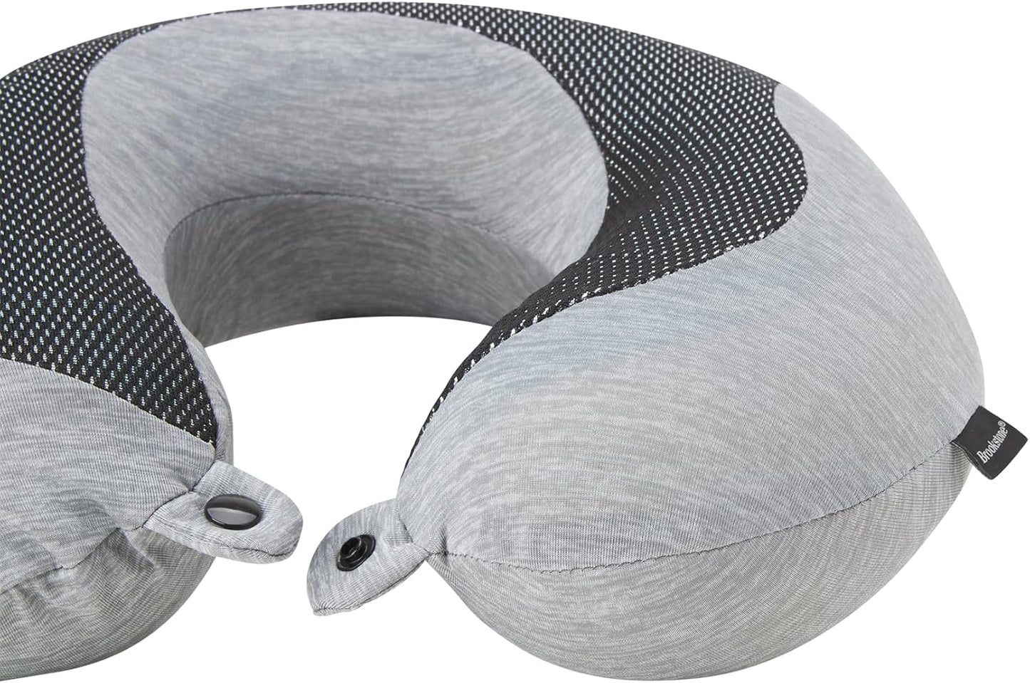 Cool Touch Memory Foam Head and Neck Travel Pillow for Vacations, Airplanes, Trains, Buses, and Cars, Dark Grey