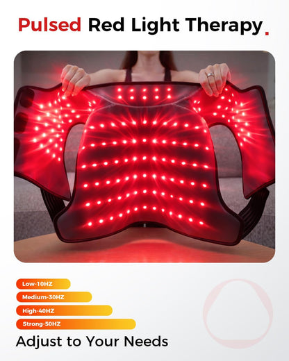 Red Light Therapy Neck&Shoulder Wrap, 660nm & 850nm Infrared Heating Pad
