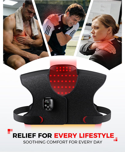 Red Light Therapy Neck&Shoulder Wrap, 660nm & 850nm Infrared Heating Pad