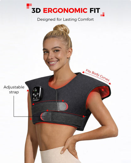 Red Light Therapy Neck&Shoulder Wrap, 660nm & 850nm Infrared Heating Pad