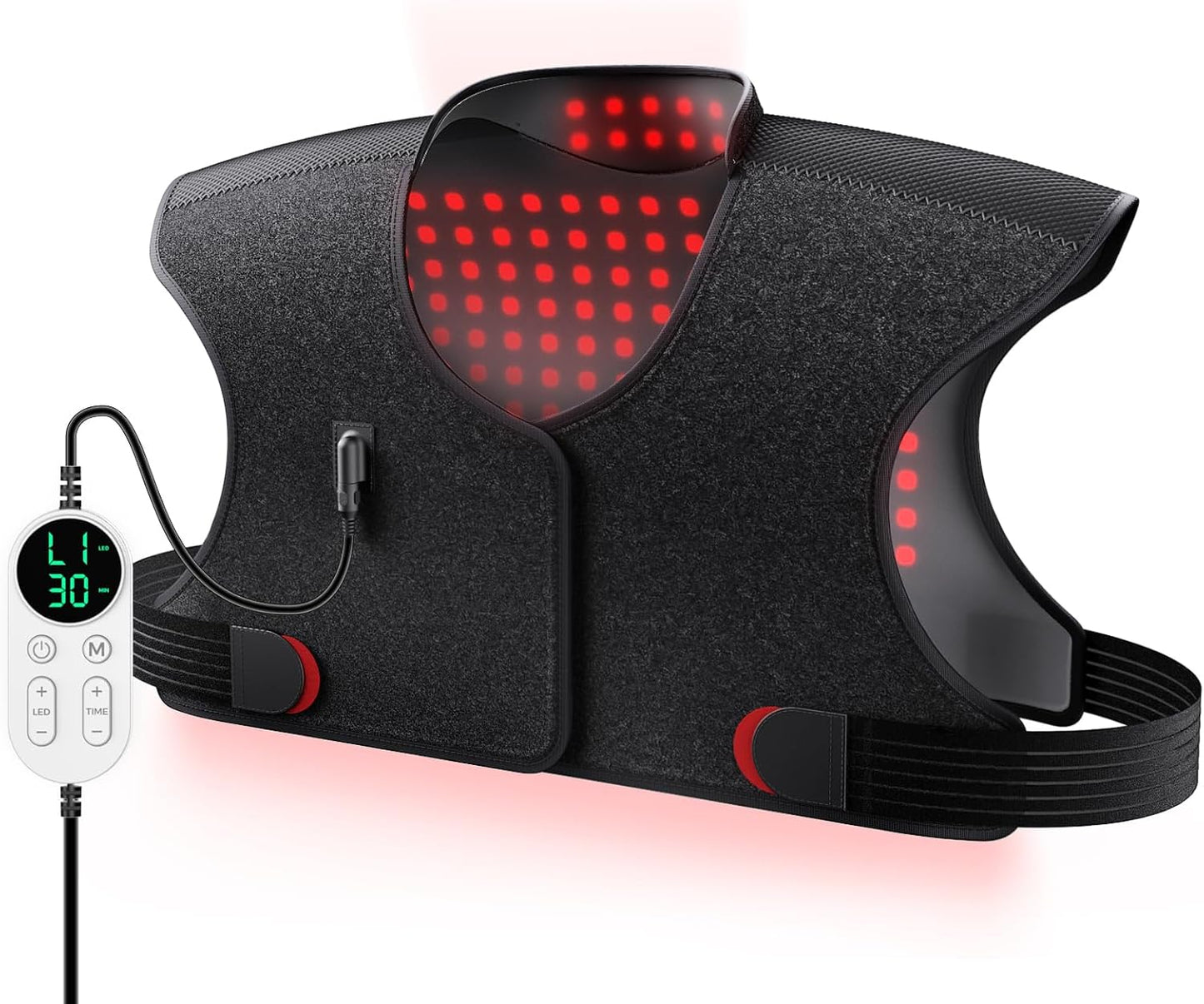 Red Light Therapy Neck&Shoulder Wrap, 660nm & 850nm Infrared Heating Pad
