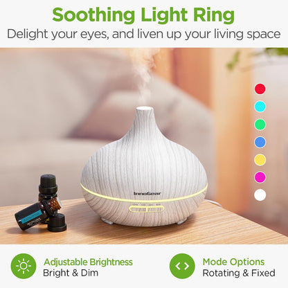 400ml Aromatherapy Essential Oil Diffuser 10 Oils Gift Set, Dark