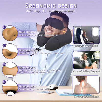 Travel Neck Pillow,Neck Pillow for Sleeping Travel,Airplane, Car, Office