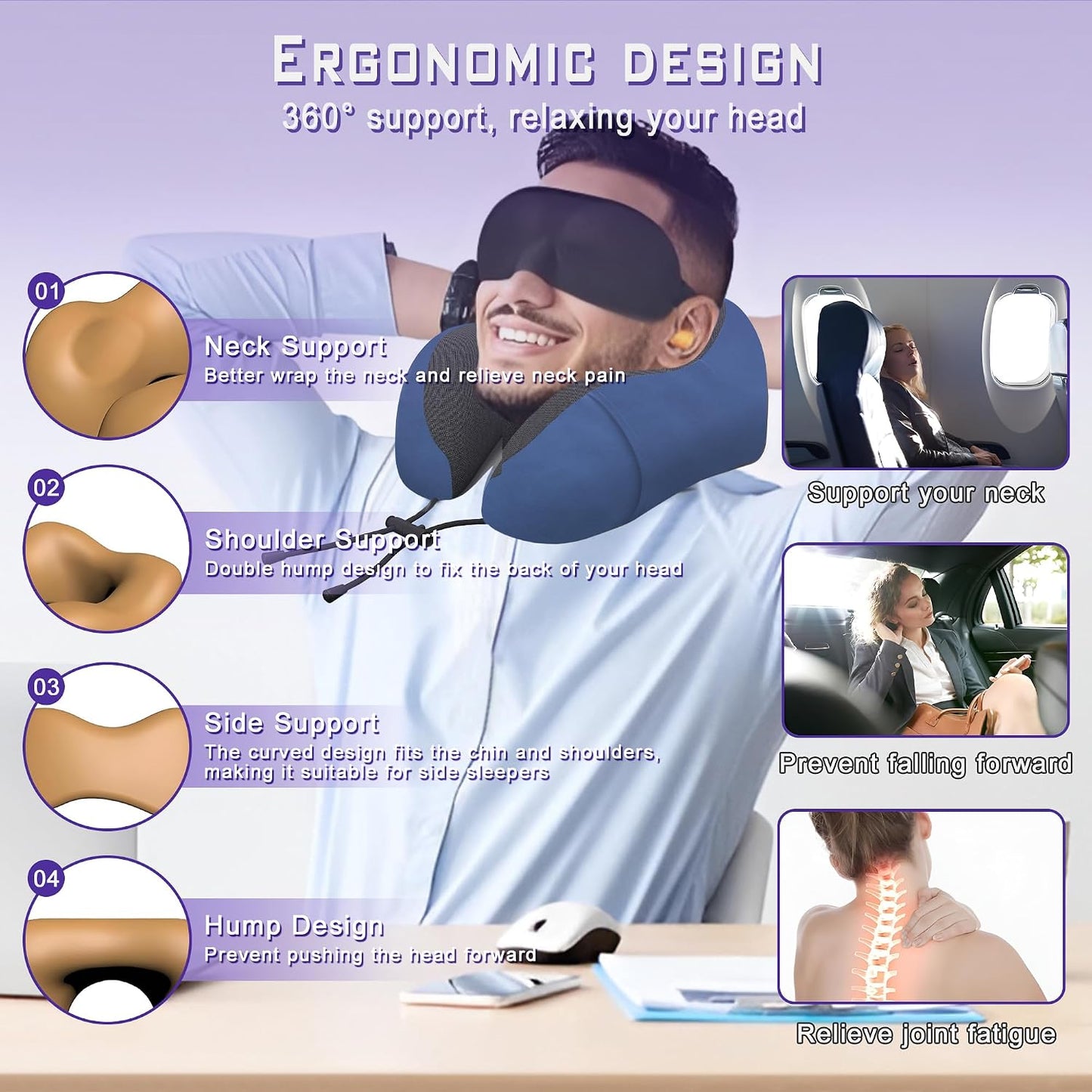 Travel Neck Pillow,Neck Pillow for Sleeping Travel,Airplane, Car, Office