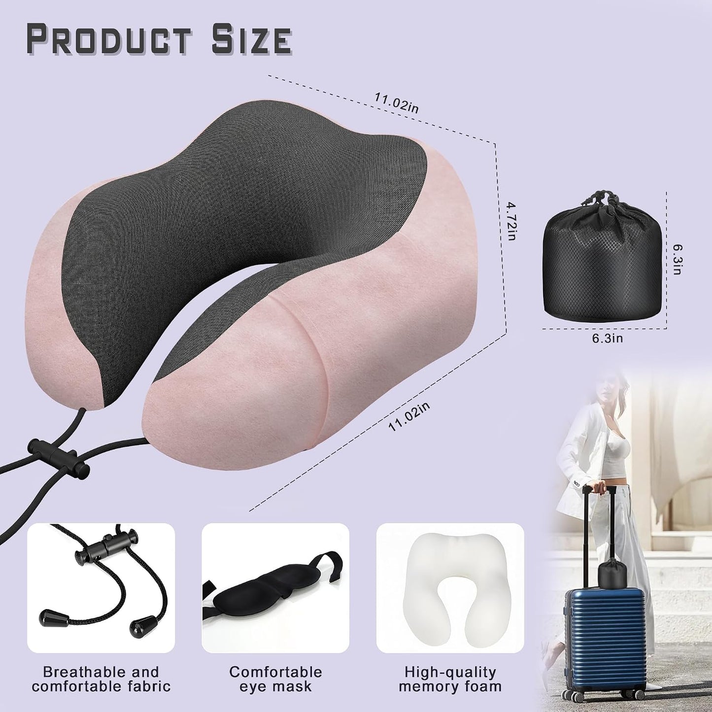 Travel Neck Pillow,Neck Pillow for Sleeping Travel,Airplane, Car, Office