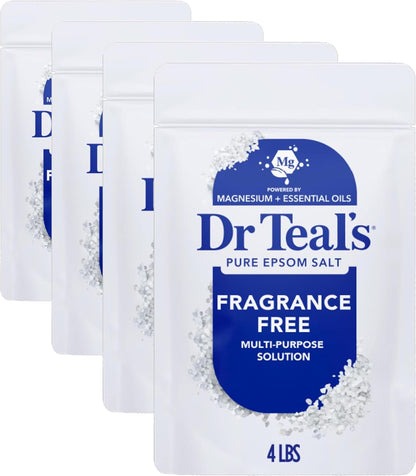 Epsom Salt Magnesium Soak, Fragrance Free, 4 lbs