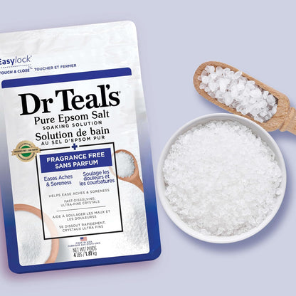 Epsom Salt Magnesium Soak, Fragrance Free, 4 lbs