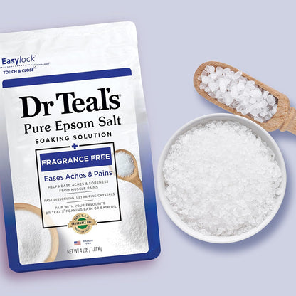 Epsom Salt Magnesium Soak, Fragrance Free, 4 lbs