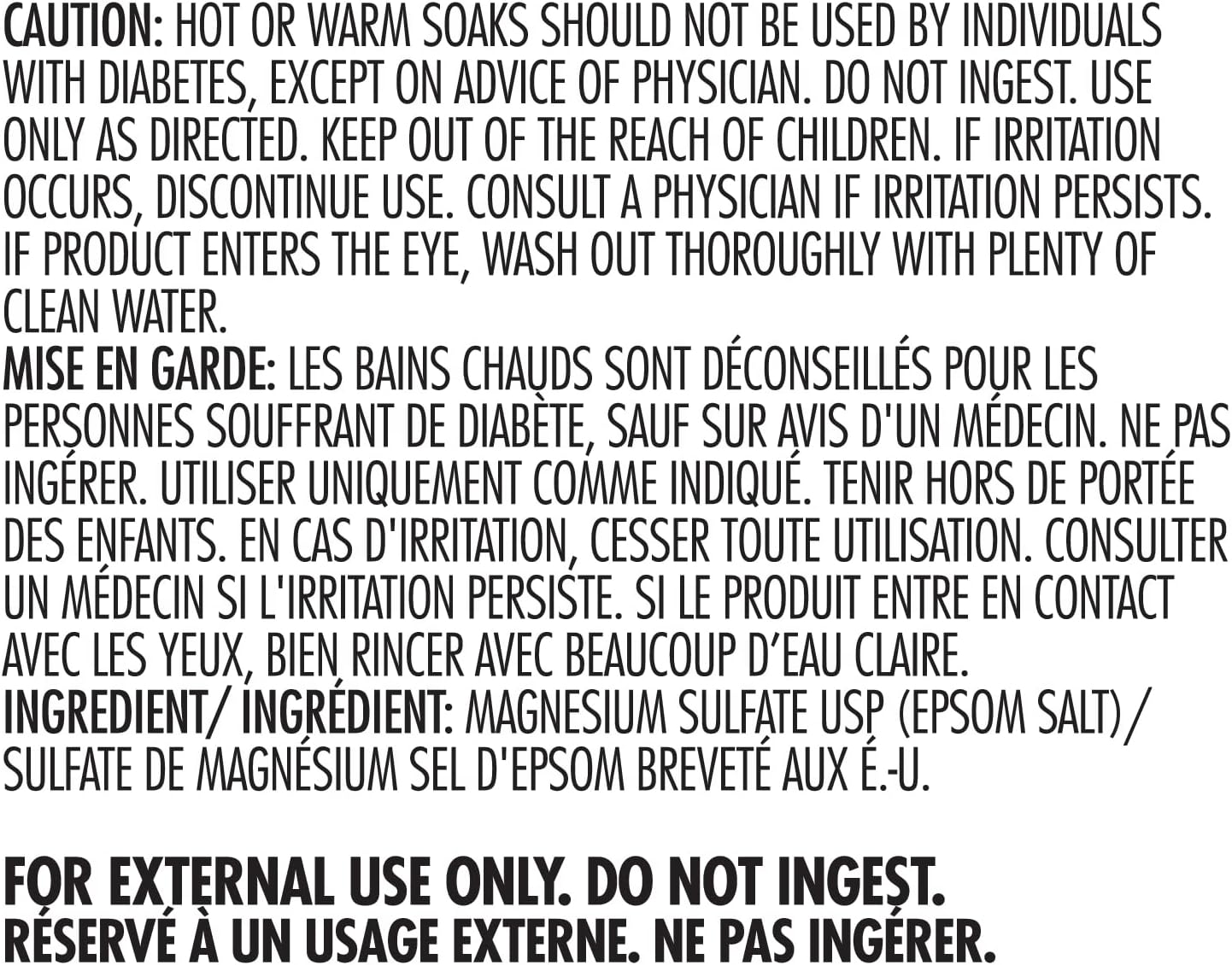 Epsom Salt Magnesium Soak, Fragrance Free, 4 lbs