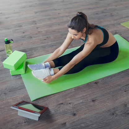 BalanceFrom 7-Piece Yoga Set with 71x24x0.5 Inches Extra Thick Mat and Carrying Sling – Includes 2 Blocks, Stretch Strap, 2 Towels, and Knee Pad for Home, Studio, and Gym Workouts