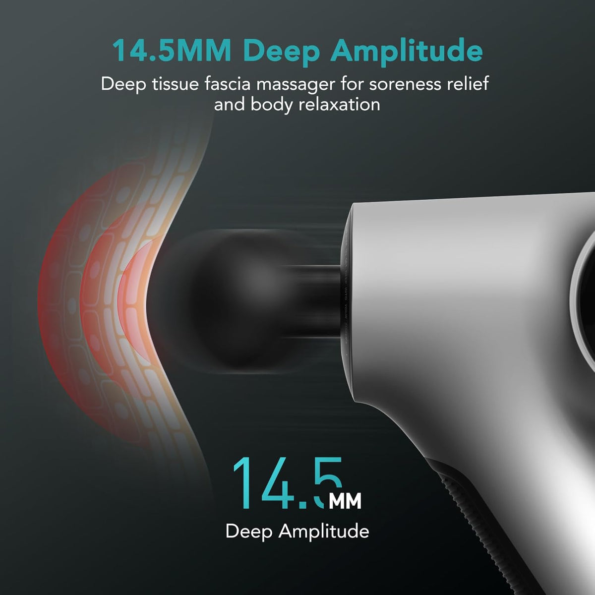 Apex Massage Gun Deep Tissue 14.5mm Percussion Fascia Muscle Massager for Athletes Workout Pain Relief Recovery Relaxation, Professional Therapist Choice, Ergonomic for Effortless to Use