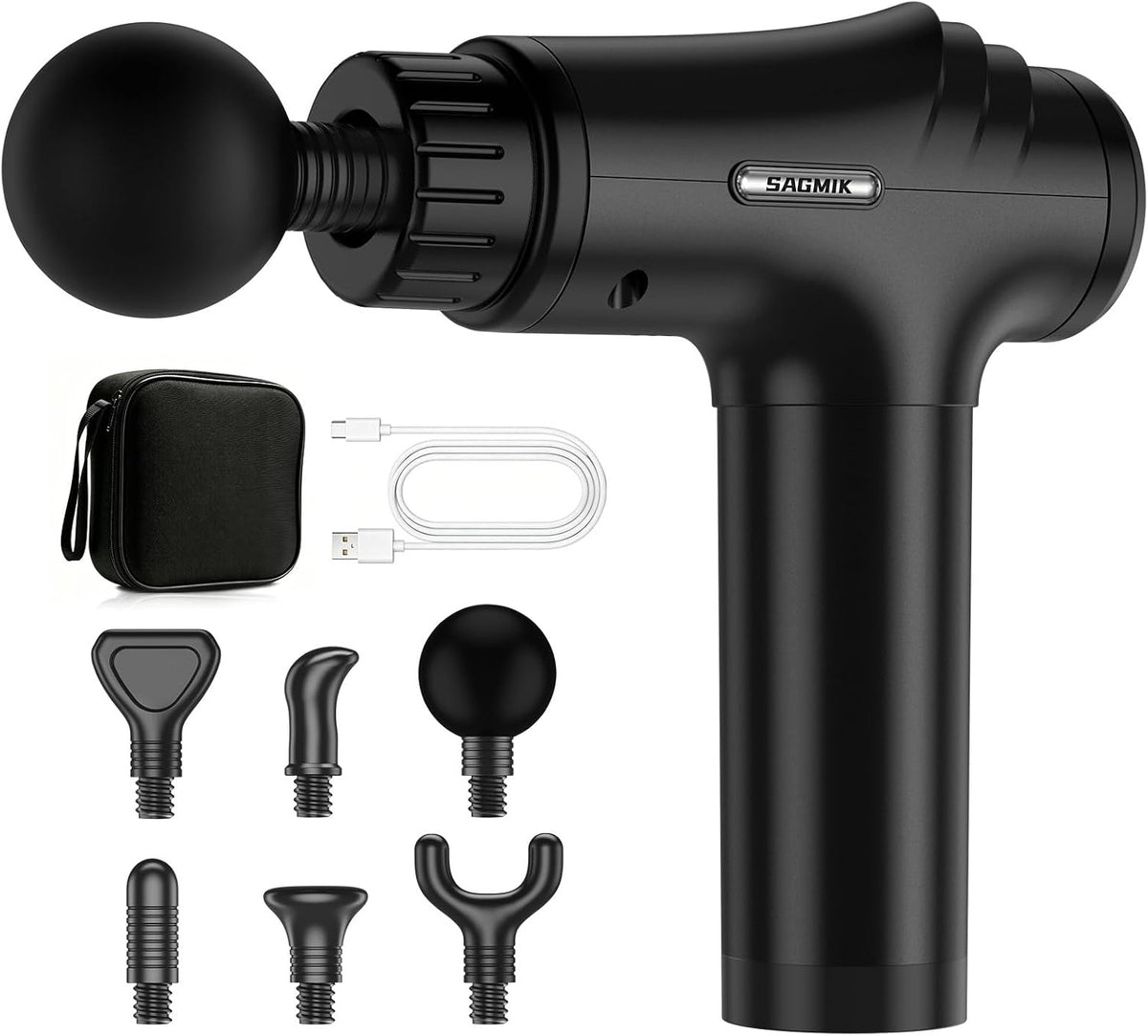 Massage Gun, 30 Speeds, 6 Heads, Quiet Deep Tissue Muscle Massager