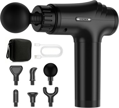 Massage Gun, 30 Speeds, 6 Heads, Quiet Deep Tissue Muscle Massager