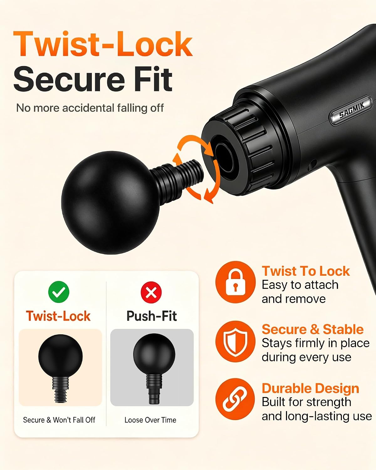 Massage Gun, 30 Speeds, 6 Heads, Quiet Deep Tissue Muscle Massager