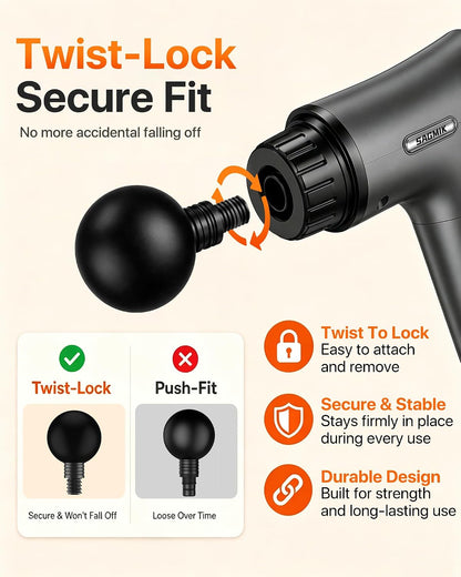 Massage Gun, 30 Speeds, 6 Heads, Quiet Deep Tissue Muscle Massager