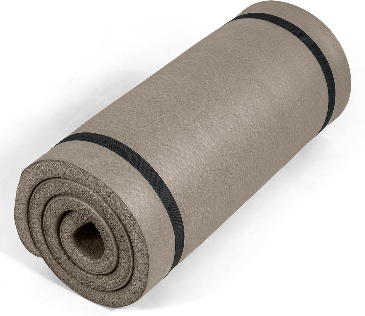 1-Inch Thick Yoga Mat | High-Density, Non-slip Exercise Mat with Carrying Strap for Yoga, Pilates, & Home Gym Workouts | Multiple Options