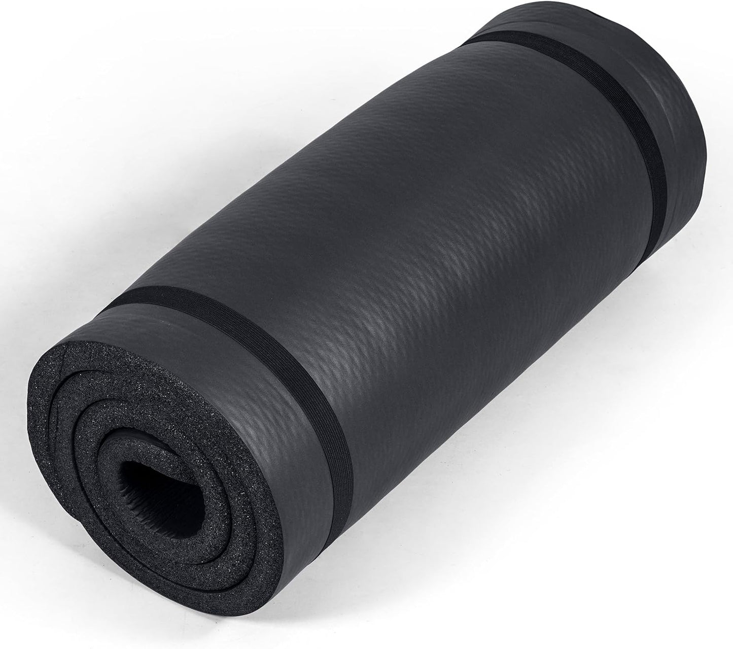 1-Inch Thick Yoga Mat | High-Density, Non-slip Exercise Mat with Carrying Strap for Yoga, Pilates, & Home Gym Workouts | Multiple Options