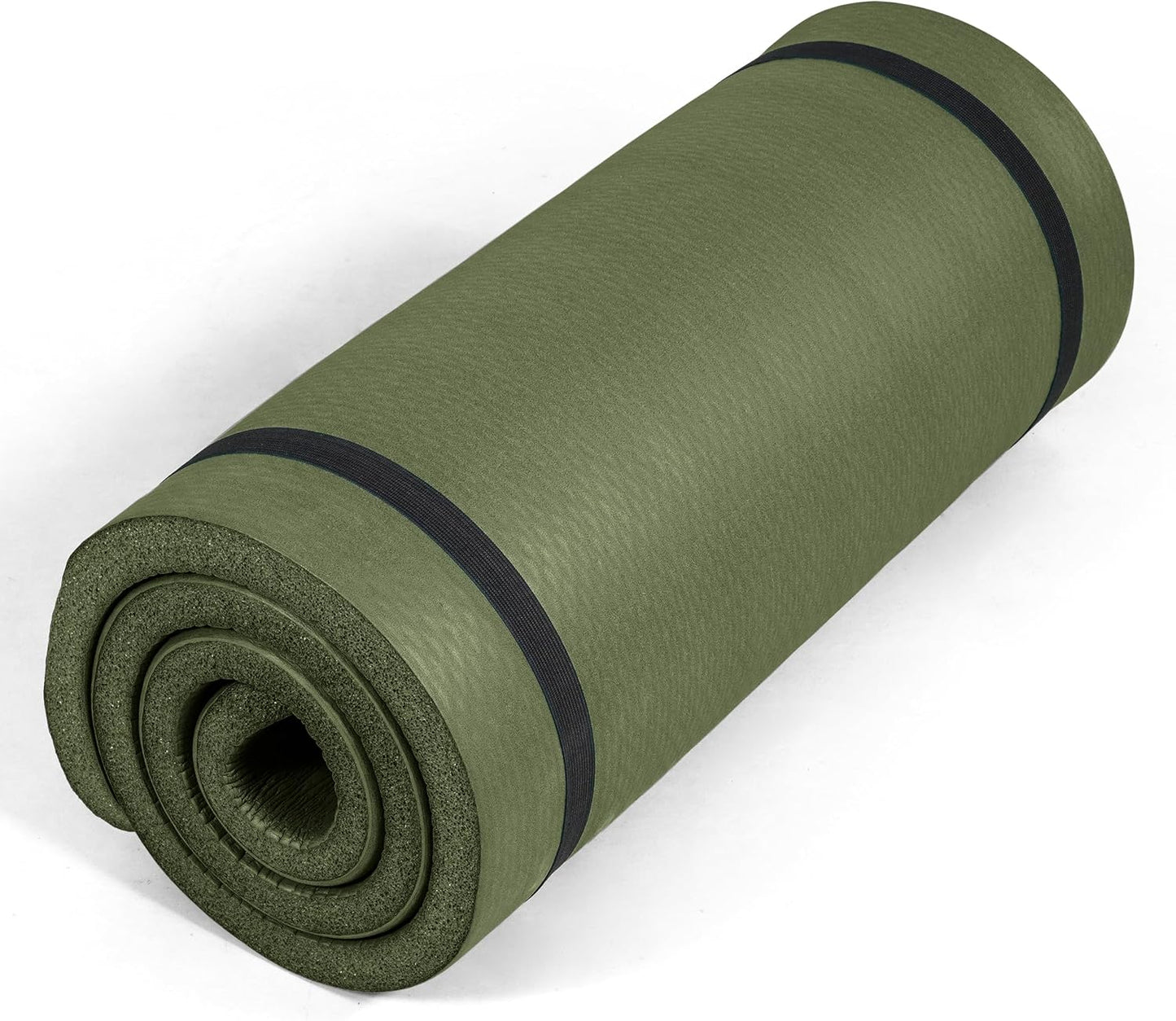 1-Inch Thick Yoga Mat | High-Density, Non-slip Exercise Mat with Carrying Strap for Yoga, Pilates, & Home Gym Workouts | Multiple Options