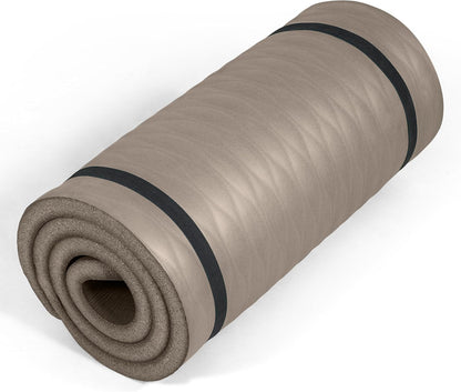 1-Inch Thick Yoga Mat | High-Density, Non-slip Exercise Mat with Carrying Strap for Yoga, Pilates, & Home Gym Workouts | Multiple Options