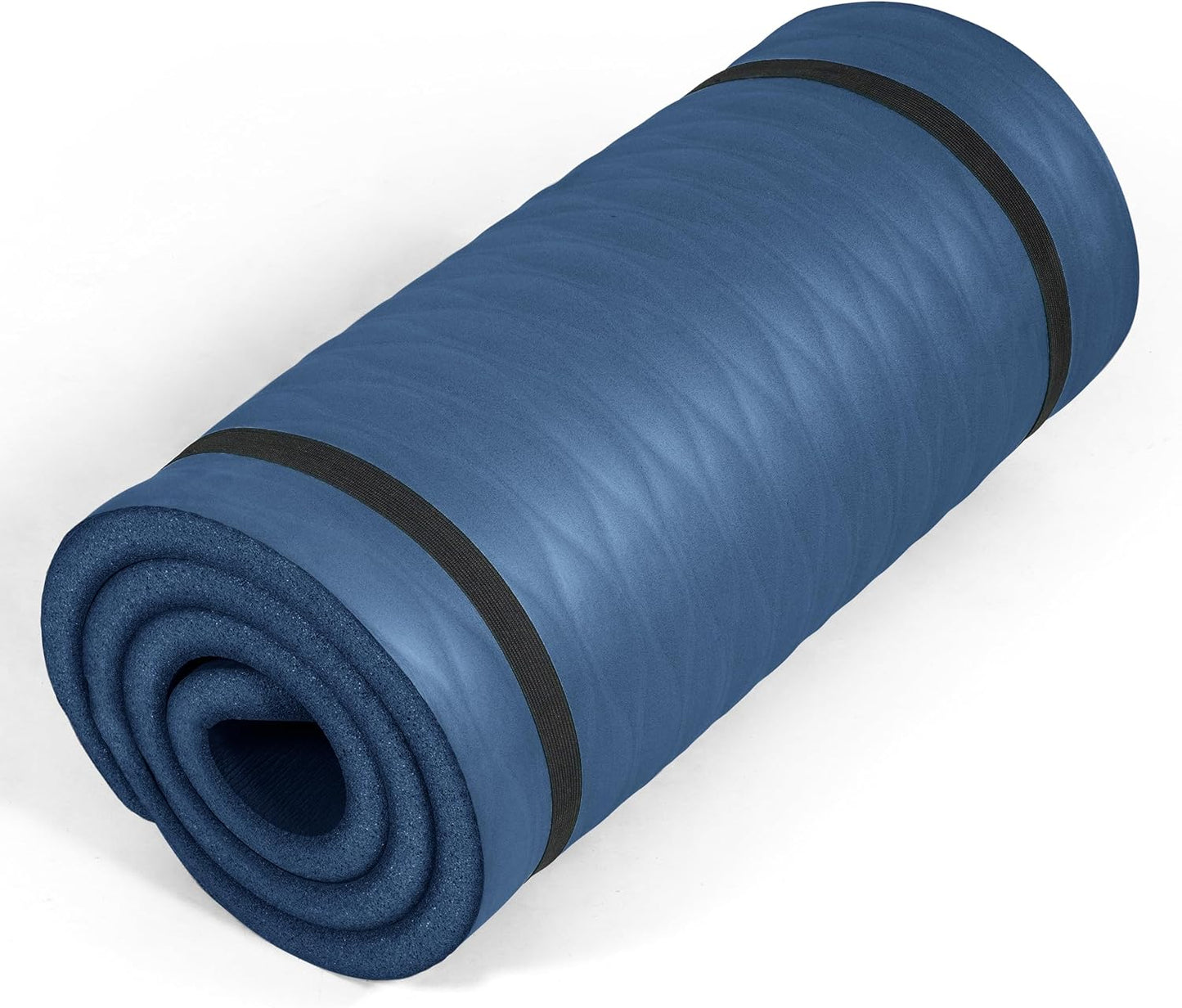 1-Inch Thick Yoga Mat | High-Density, Non-slip Exercise Mat with Carrying Strap for Yoga, Pilates, & Home Gym Workouts | Multiple Options