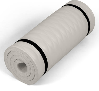 1-Inch Thick Yoga Mat | High-Density, Non-slip Exercise Mat with Carrying Strap for Yoga, Pilates, & Home Gym Workouts | Multiple Options