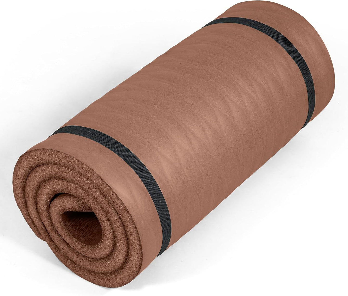1-Inch Thick Yoga Mat | High-Density, Non-slip Exercise Mat with Carrying Strap for Yoga, Pilates, & Home Gym Workouts | Multiple Options