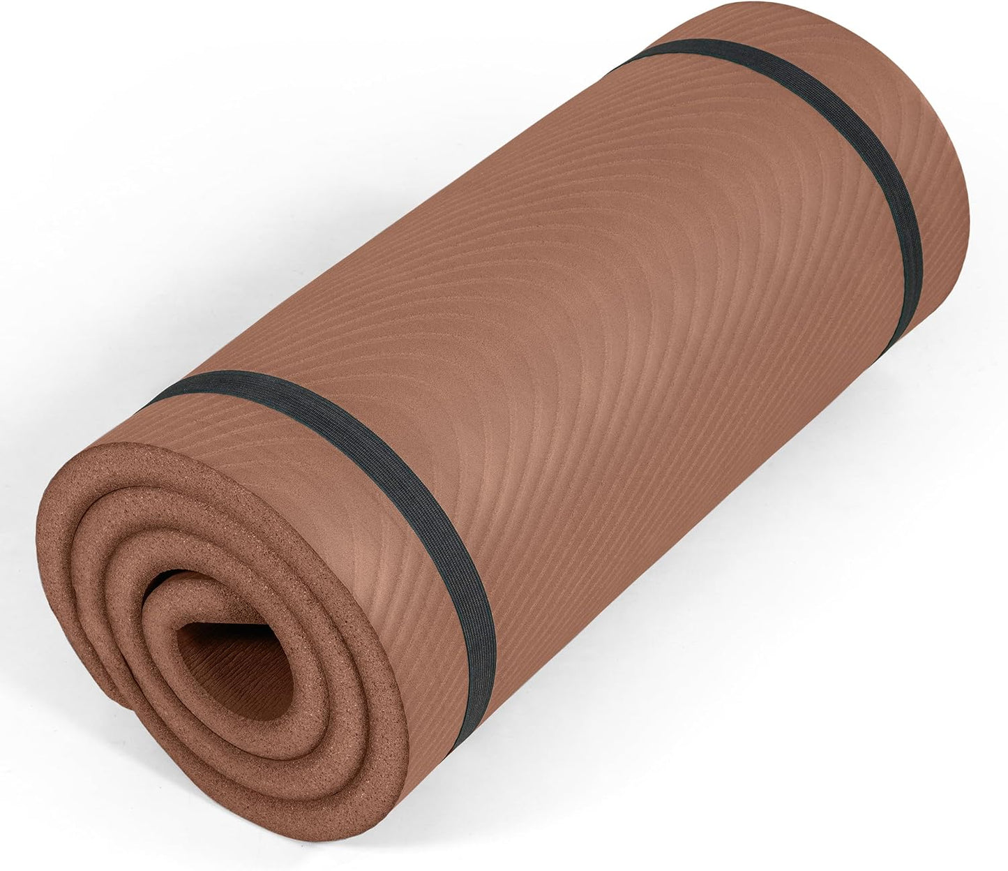 1-Inch Thick Yoga Mat | High-Density, Non-slip Exercise Mat with Carrying Strap for Yoga, Pilates, & Home Gym Workouts | Multiple Options