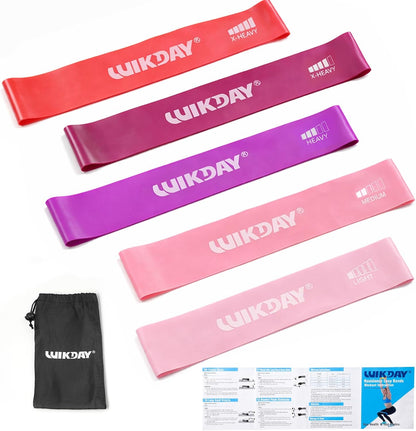Resistance Bands for Working Out Exercise Loop Bands Workout Bands Set for Men Women Body Stretching, Crossfit Training, Home Workout, Physical Therapy, Booty Legs, Set of 5
