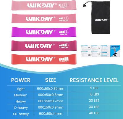 Resistance Bands for Working Out Exercise Loop Bands Workout Bands Set for Men Women Body Stretching, Crossfit Training, Home Workout, Physical Therapy, Booty Legs, Set of 5